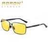 aoron Men's Metal Polarized Sunglasses Fashion Box Driver Driving Night Vision Glasses UV Protection Sunglasses