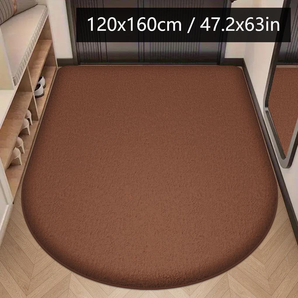 Solid Color Flannel Entrance Mat Large Size Shoe Bench Foot Pad Entry Foot Wipe Water Absorbent Cushion Study Carpet