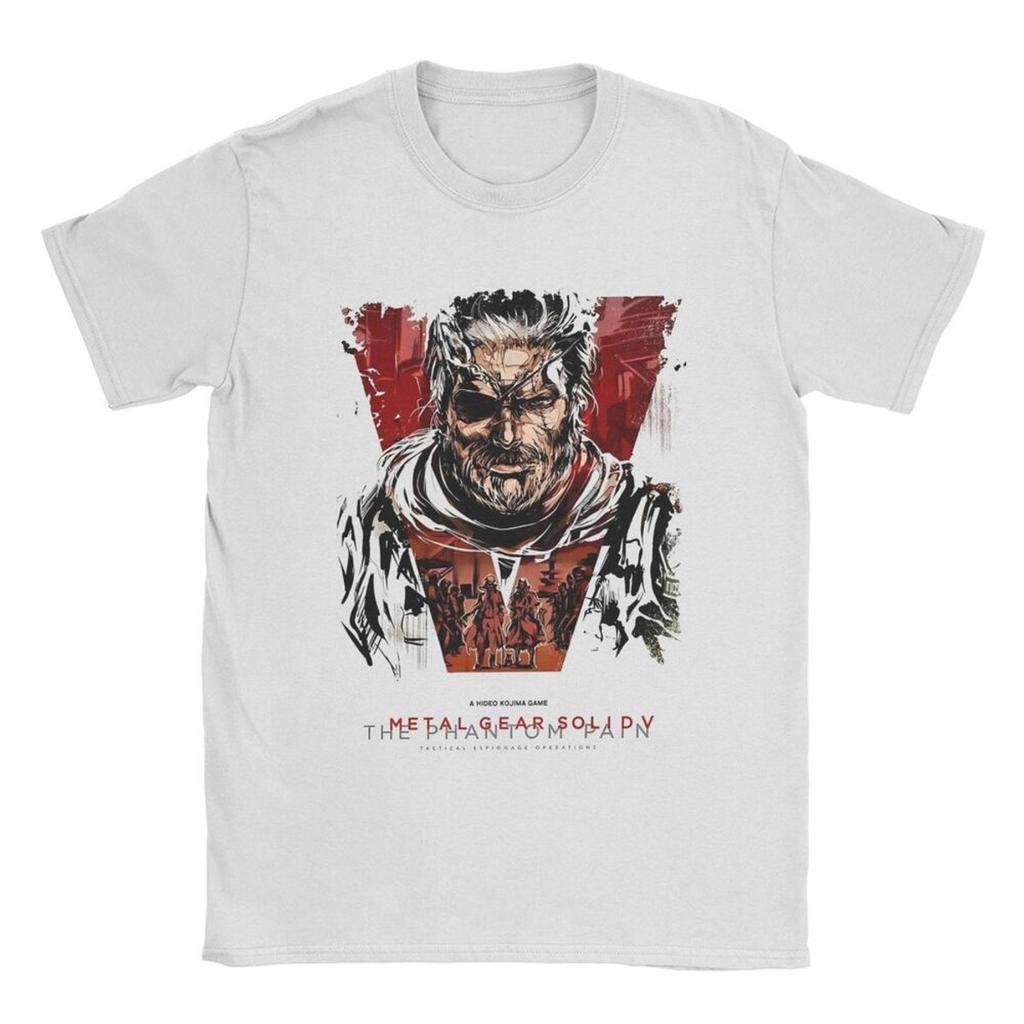 Novelty Game Metal Gear Solid Option C T-Shirt for Men Round Collar Cotton T Shirts MGS Gothic Phantom Hipster Short Sleeve Tees