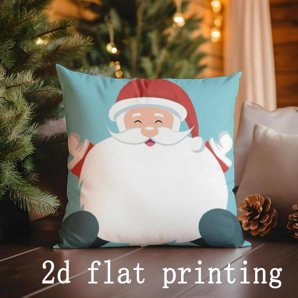 Home Decor Santa-themed Christmas Pillow Covers Suitable For Sofa Bedroom Car Pillow Cover Cushion Rectangular Back Cushion