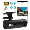 Ny 4K WIFI Mini Dash Cam Bil DVR Fram- och bakre videoinspelare med mörkerseende 24 timmars parkeringskameraövervakning Black Box Biltillbehör