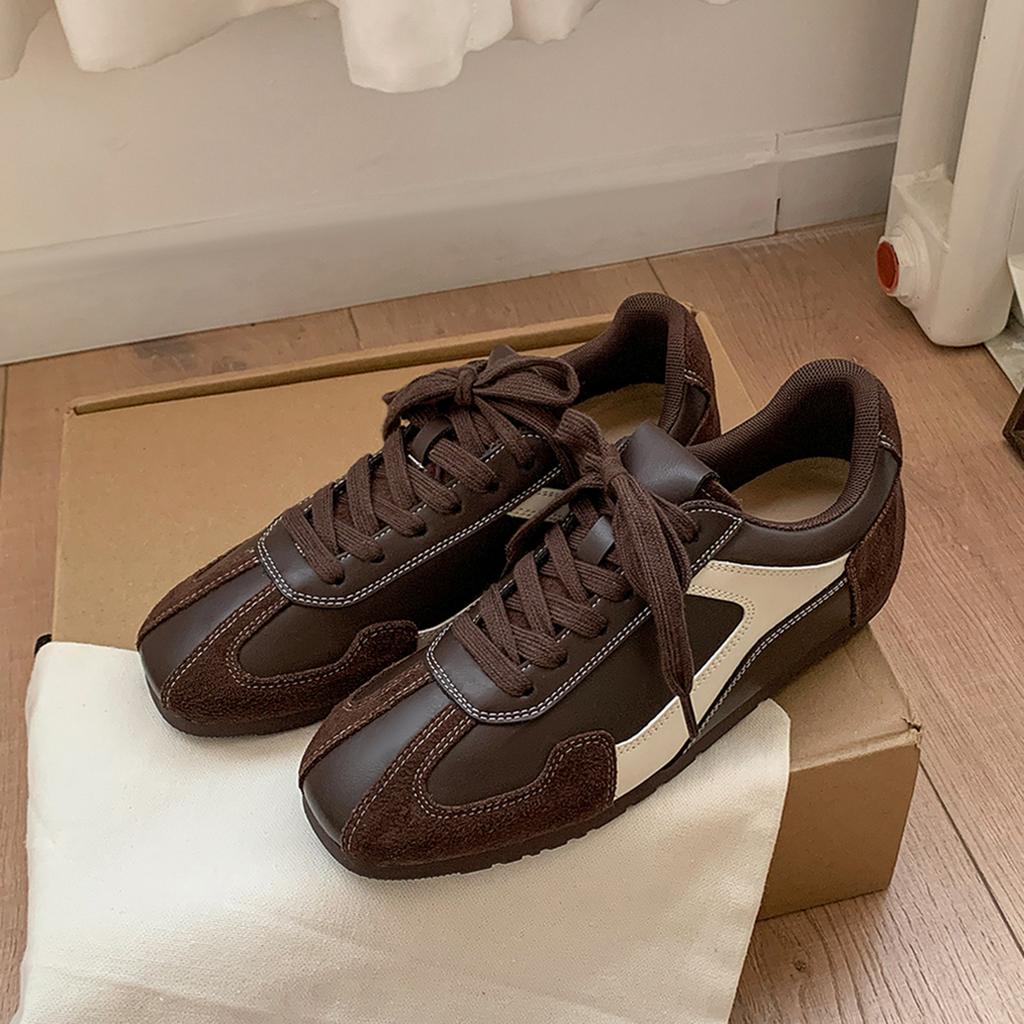 Sheepskin version~ 5CM inner height increase ballet training shoes women's 2025 autumn new Maillard lace-up casual Forrest Gump shoes