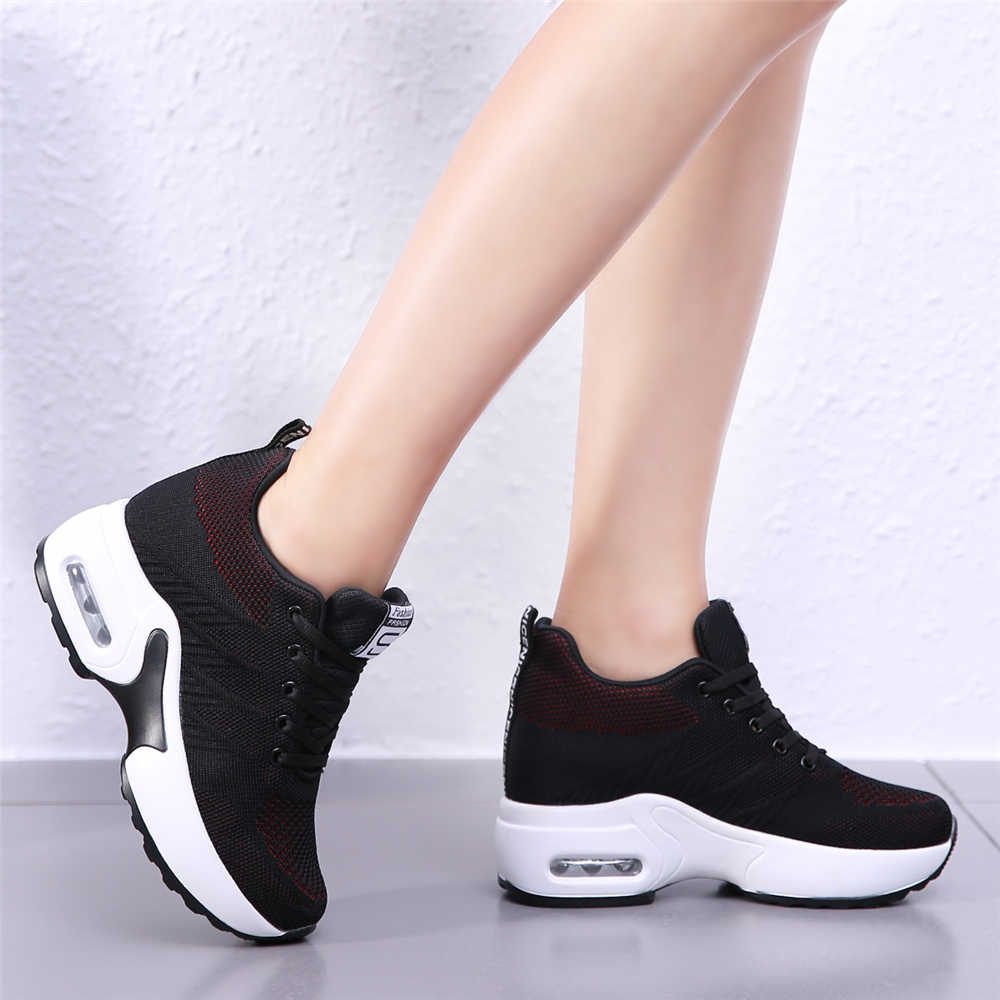 Fashion Round Foot Increase Height Sneakers Basketball High Heel Sports Shoes Women's Platform Sports Shoes College Wholesale