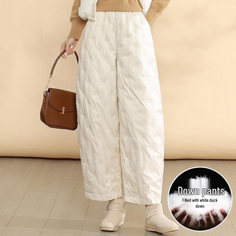 

Mom s 2025 Winter Wide-Leg Down Pants for Middle-Aged and Elderly Women L recommended for 90-110 jin