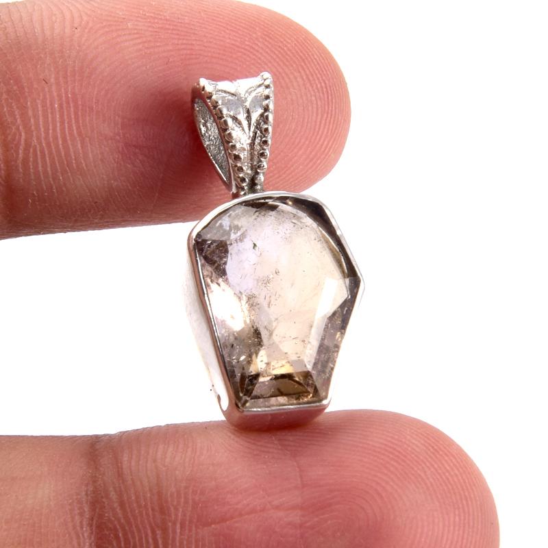 Natürlicher Amethyst-Edelstein 925 Massiv Sterlingsilber Schmuckanhänger 1'' f5d06