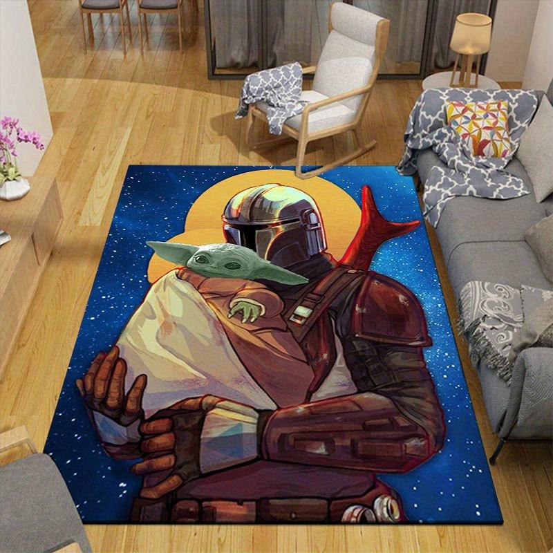 1pc Star wars Yoda Pattern Carpet Area Rug Non-slip Carpet Hand Washable Floor Mat Suitable For Living Room Bedroom Home Decor Room Decor Ch