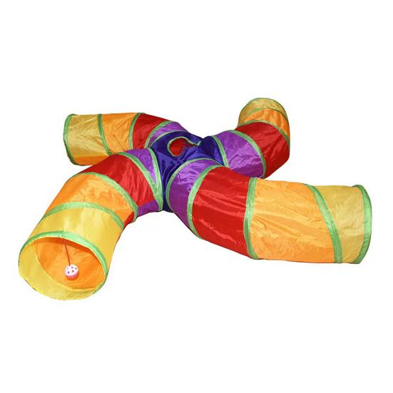Cat Tunnel Tube Toy for Indoor Cats 5 Way/3 Way/S-Shaped Collapsible Play Tunnel with Interactive Peep Hole for Kittens Puppies Rabbits