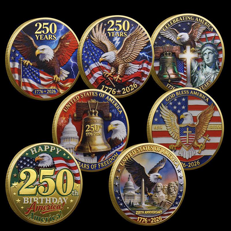 New 1776 250th Anniversary 3D Commemorative Medal, Declaration of Independence Challenge Coin, Commemorative Collectibles