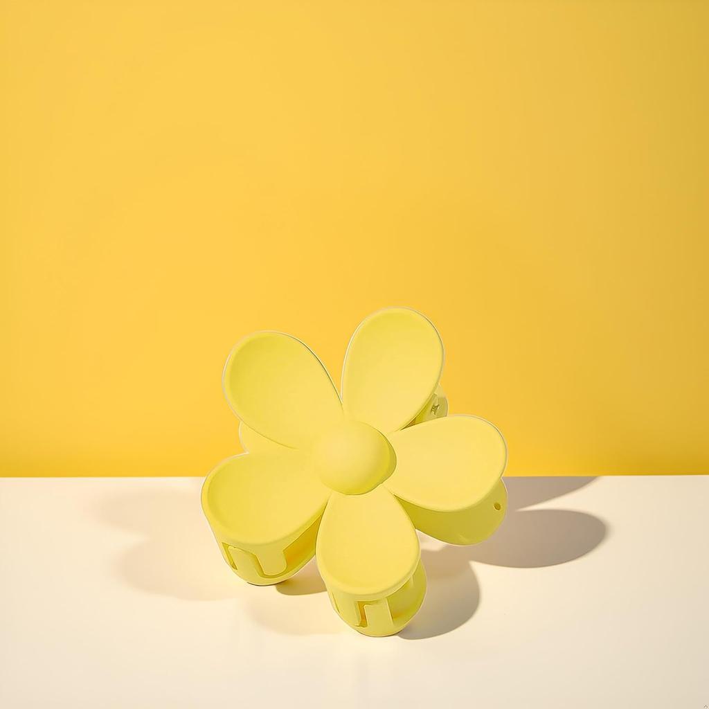 Yellow Hair Claw Clips Flower Shaped Plastic Jaw Clips Anti-scratch Smell-less Useful Hold Tightly Light Hair Accessories for Beauty and Personal