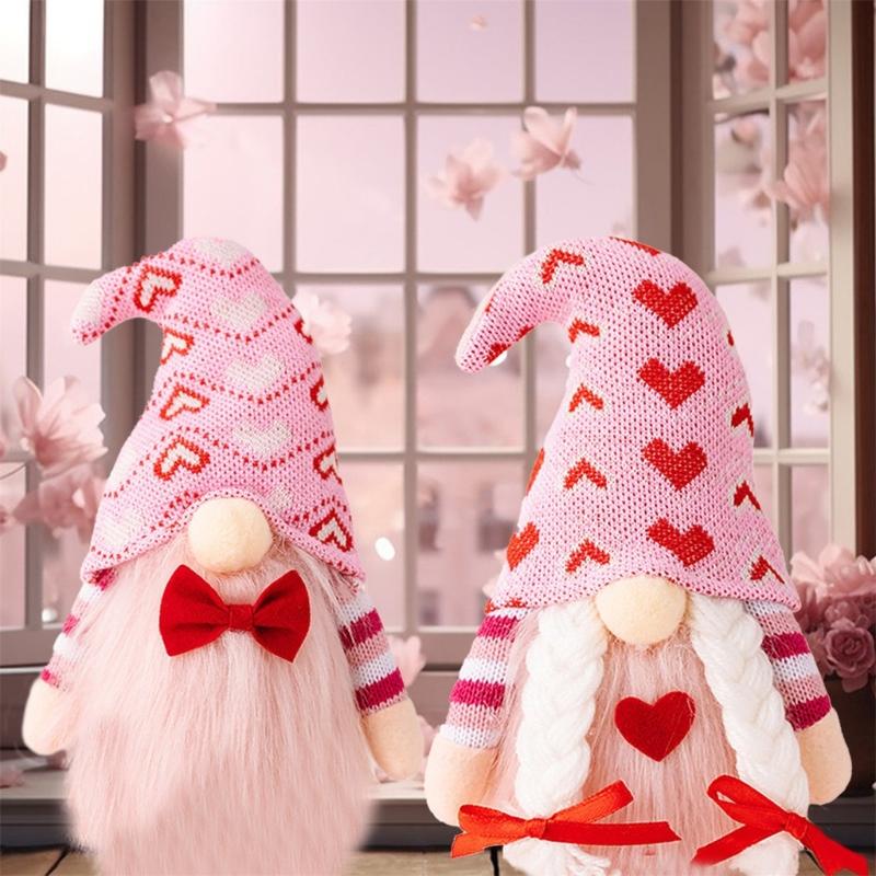 Valentine's Day Gnomes Plush Decors,Mr and Mrs Tomte Swedish Gnome Home Table Gnomes Ornaments Valentine's Day Presents