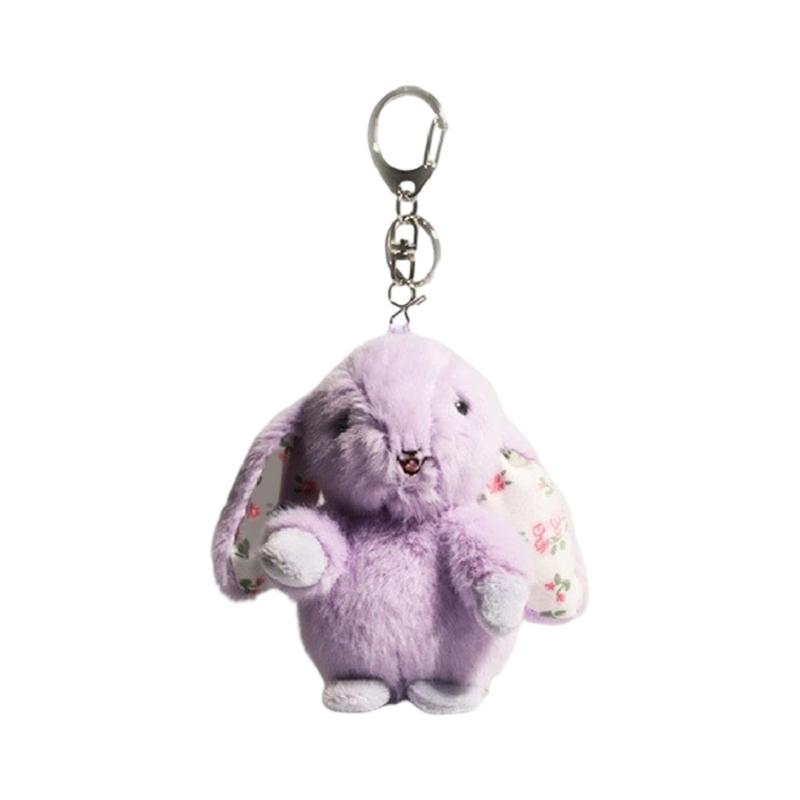 Soft Plush Rabbit Doll Keychain Lovely Doll Charm Colorful Keychain Accessory Suitable for Girls and Adults Present