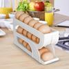 Auto Rolling Egg Dispenser 3 Tiers Automatic Egg Storage Rack Reusable Organizer Kitchen Egg Container