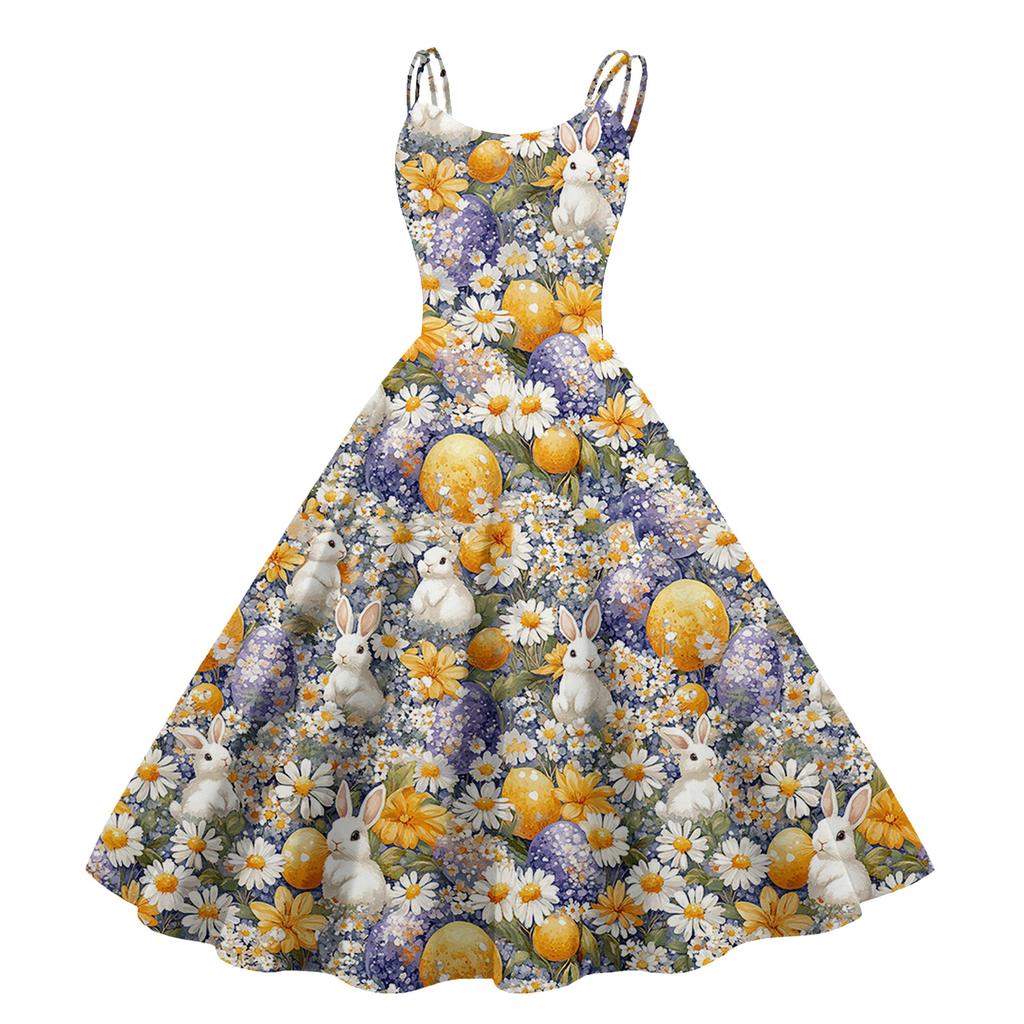 Damen Print Sexy Schulterfrei Punk Vintage Kleid