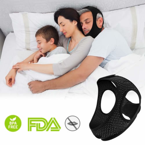 Anti-Snoring Device, Nose Breathing, Snoring Prevention Belt, Chin Support Support [Improved Skin-Friendly Fabric] Prevents Mouth Breathing, Reduces S
