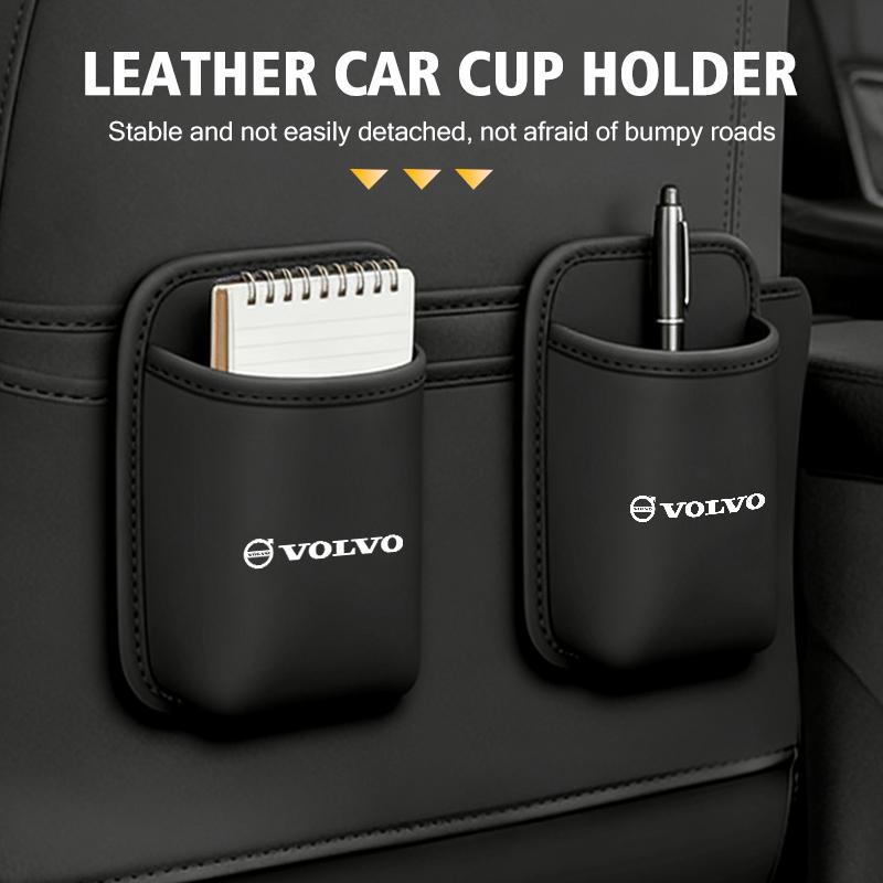 Auto Leder Becherhalter Hängende Getränke Aufbewahrungsbox Zubehör für Volvo V60 V50 V40 S80 S60 S90 C40 XC40 V70 XC70 XC60 XC90 ari963
