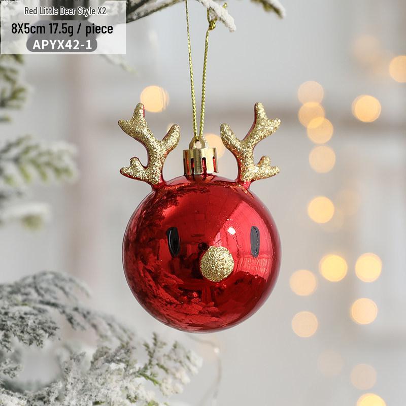 Gangheng Christmas Reindeer and Tree Ornaments - Plastic Hanging Decorations and Balls