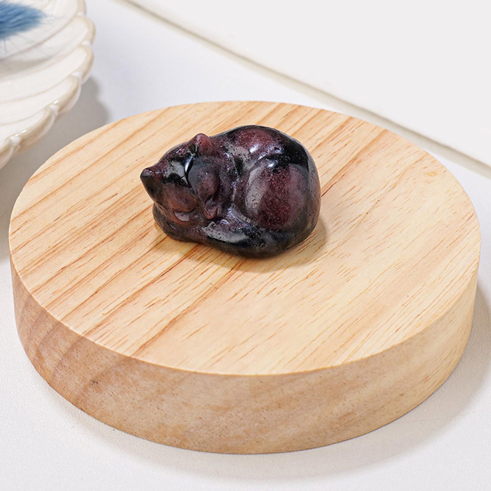 

Натуральный кварцевый кристалл, украшение для спящего кота, миниатюрные садовые украшения, украшение статуи из кристаллов кошки для медитации для стола/дома/цветочного горшка One Size