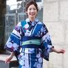 Brilliant Piece Yukata and Navy Blue with Blue Morning Set for a Love Look "Wa Nadeshiko" Women's Set, Blue-Green Glory, 3-Piece Heart-Pounding