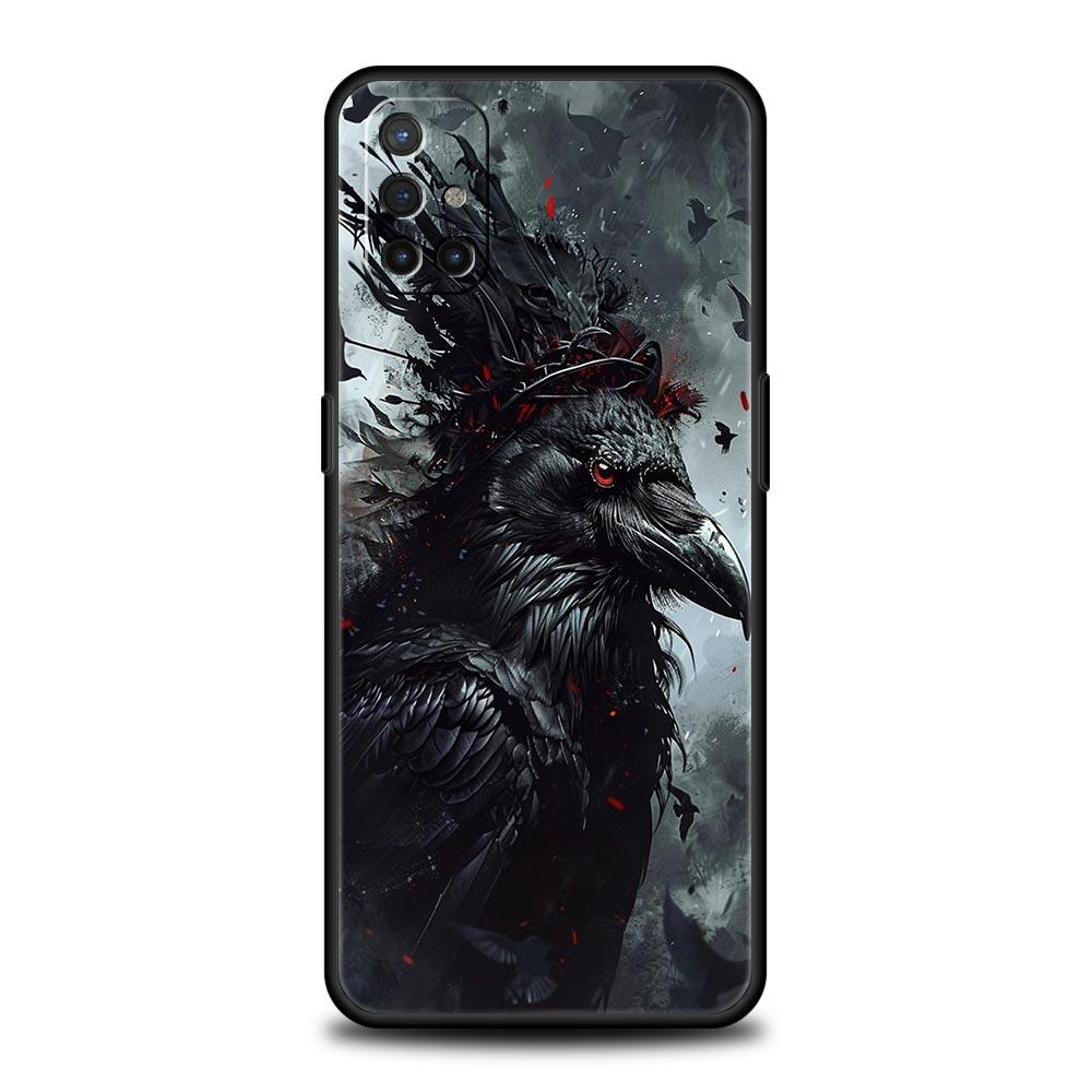 Phone Case For Oneplus 13R 13 12 10T 11 R10 Nord N100 N200 N10 9 9R CE 2 3 Z Pro Lite 5G Soft TPU Cover Black Raven Fundas Capas
