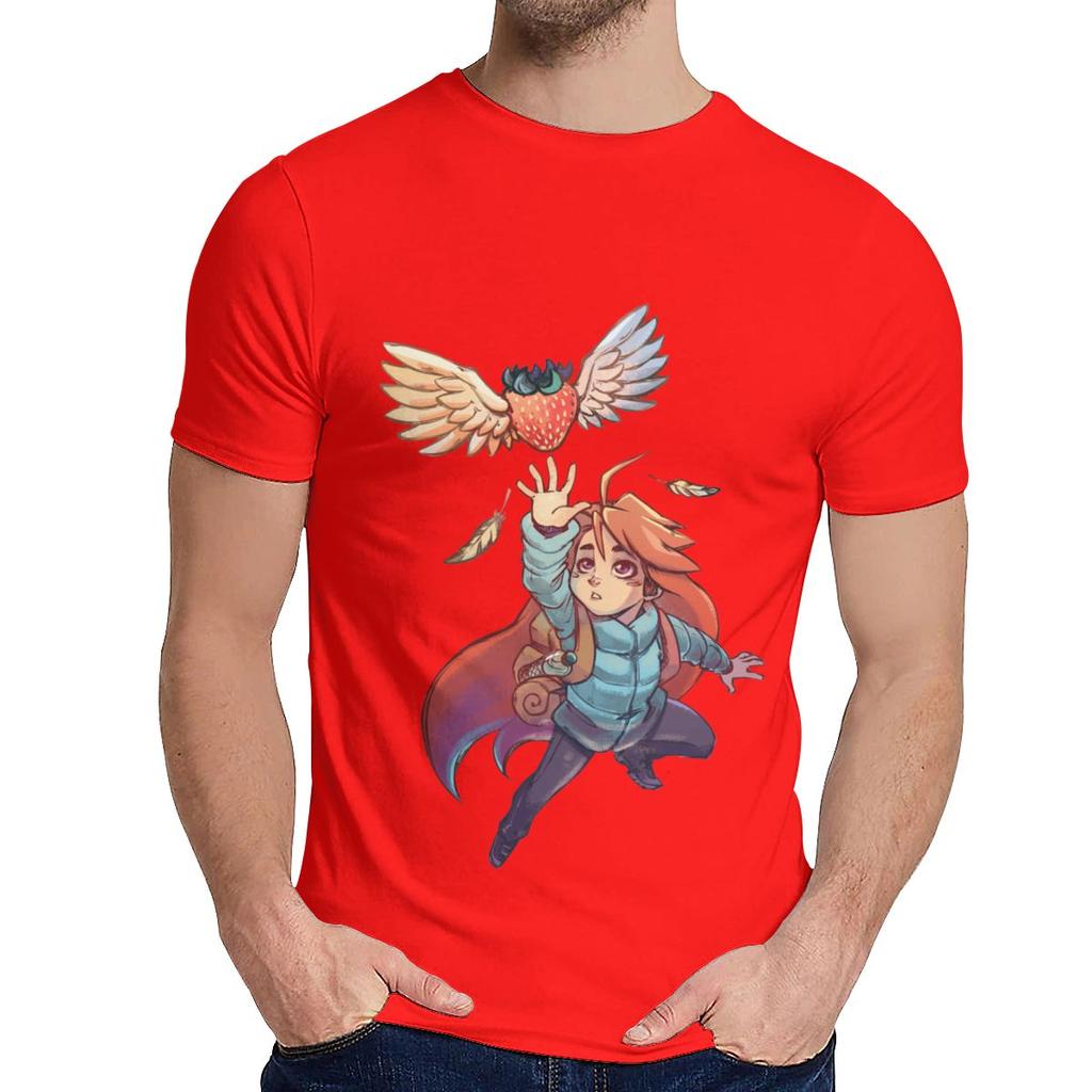 For Male T Shirt Madeline Strawberry Celeste Humor Soft Picture Custom Crewneck Cartoon Print Tee Shirt