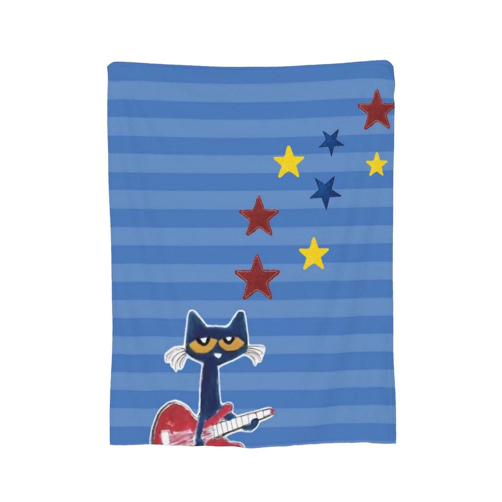 Pete the Cat Cartoon Cat Flannel Blanket Fashion Throw Blankets for Bed Sofa Couch 200x150cm Bedspread