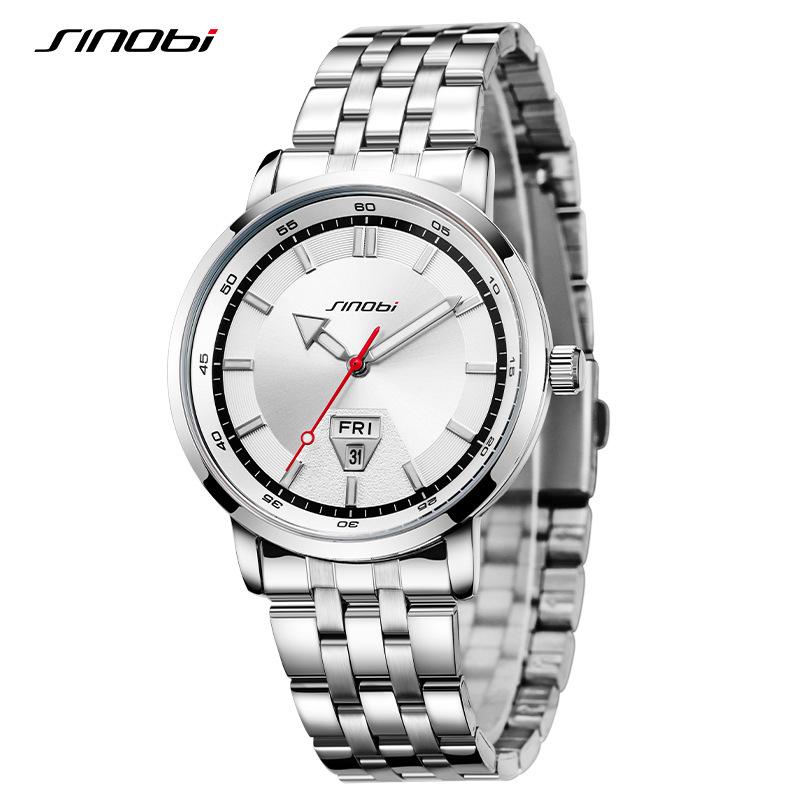 Sinobi Men s Stainless Steel Waterproof Quartz Business Watch 9892