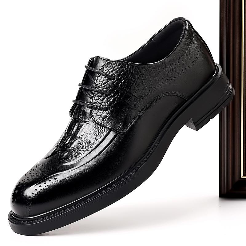 Fashion Hot Sale Man Business Formal Footwear Fashion Wear Casual Shoe Classic Leather Oxford Shoes Crocodile Pattern Men Business Shoes