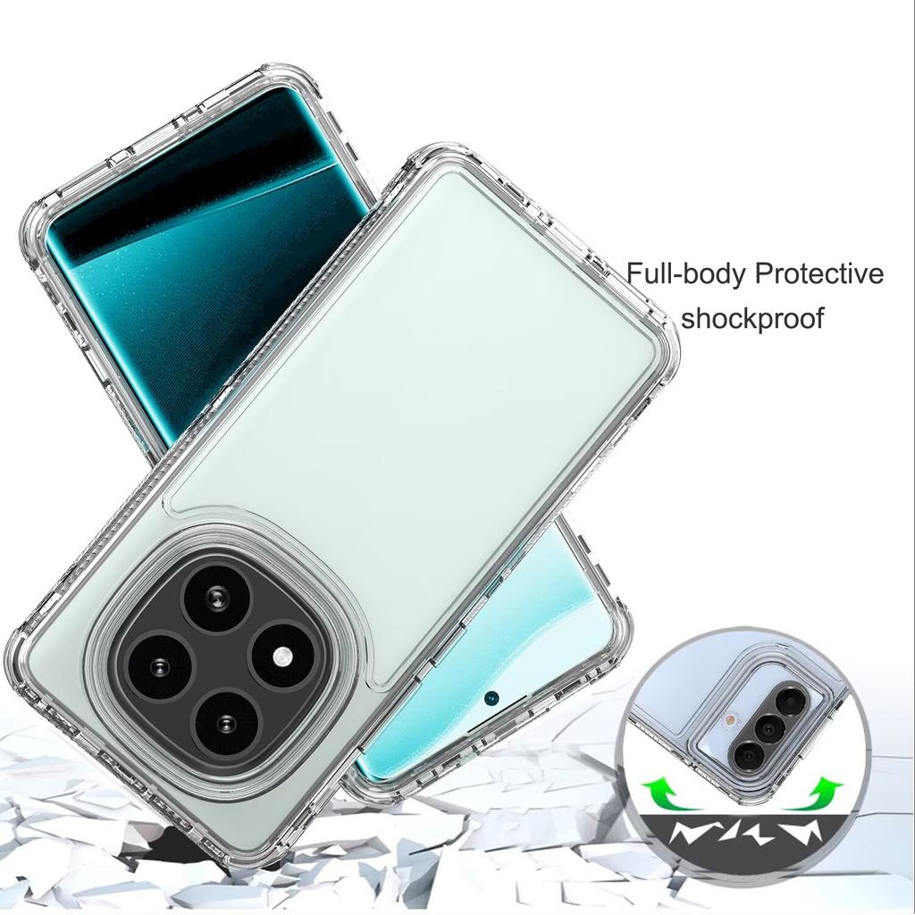 For Redmi Note 14 Pro 5G Phone Case,3 In 1 Shockproof Slim Fit Clear Fullbody Protective Cover For Redmi Note 14 Pro 5G
