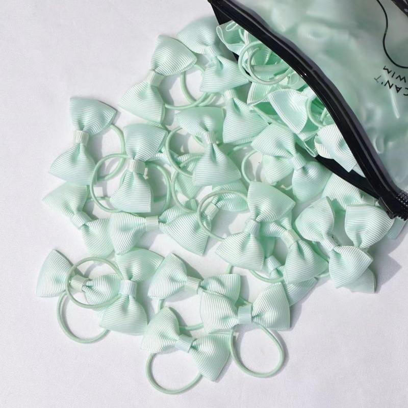 

2-дюймовые банты для волос для девочек, эластичные резинки, бант из ленты Grosgrain с резинкой, держатели для хвостиков, аксессуары для волос one size светло-синий