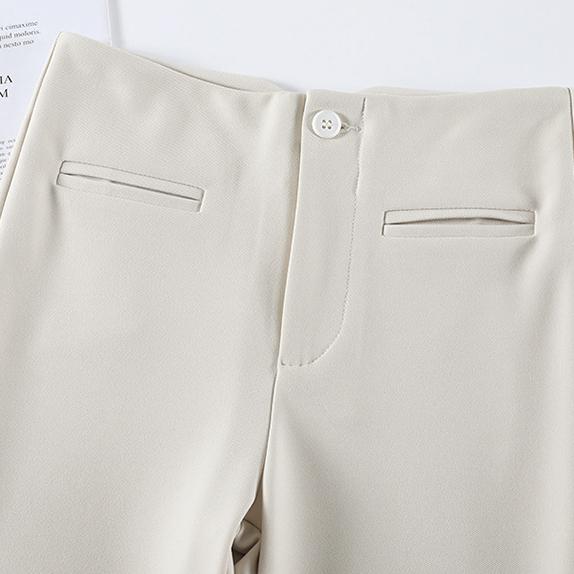 Kalhoty Micro Flare Dámské jarní a podzimní kalhoty s vysokým pasem s tenkým závěsem na ležérní nošení