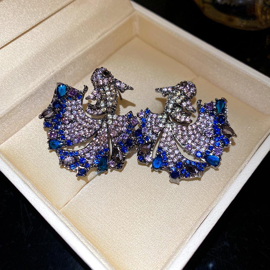 Vintage Zircon Pendant Earrings Delicate Stylish Women Jewelry