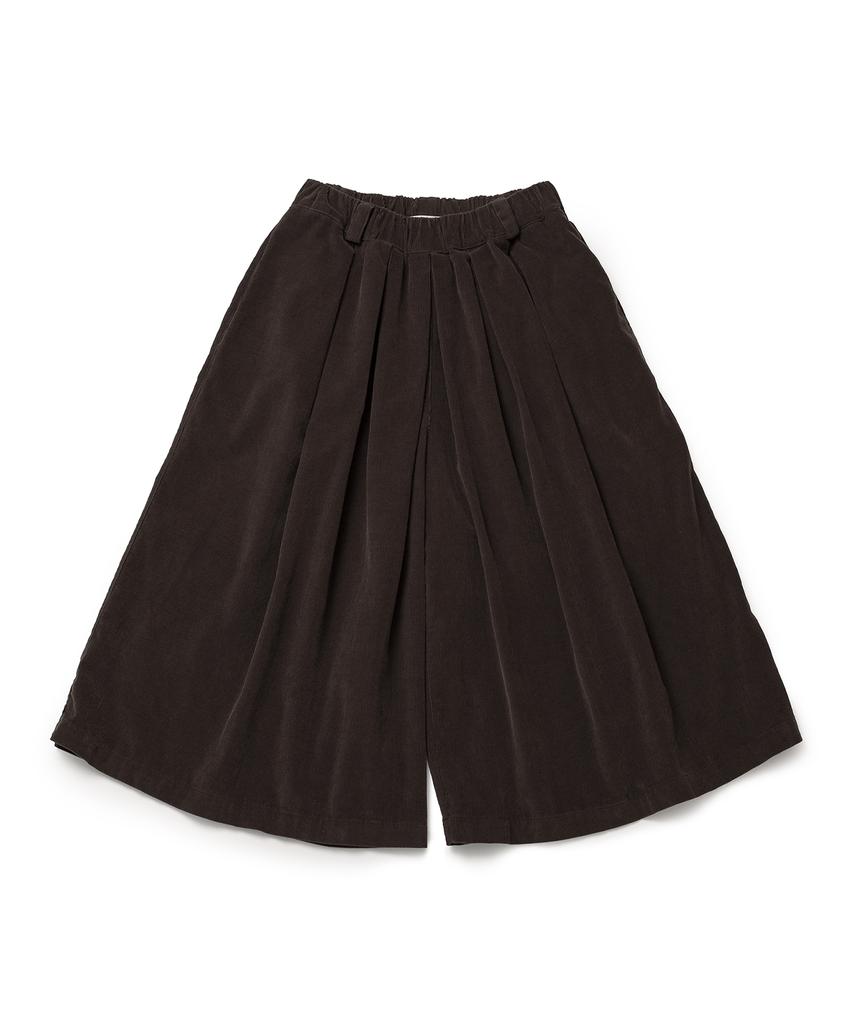 COTTON BELL Volume Pleated Corduroy Pants - Brown