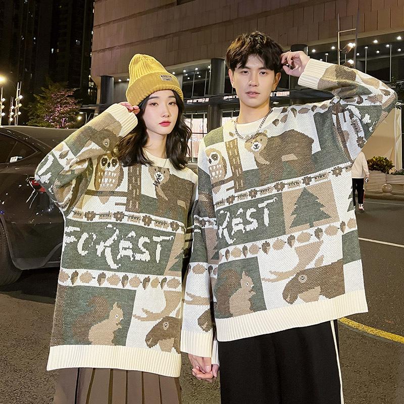 Couple's Winter New Korean Version Thickened Sweater Lazy Style Christmas New Clothes
