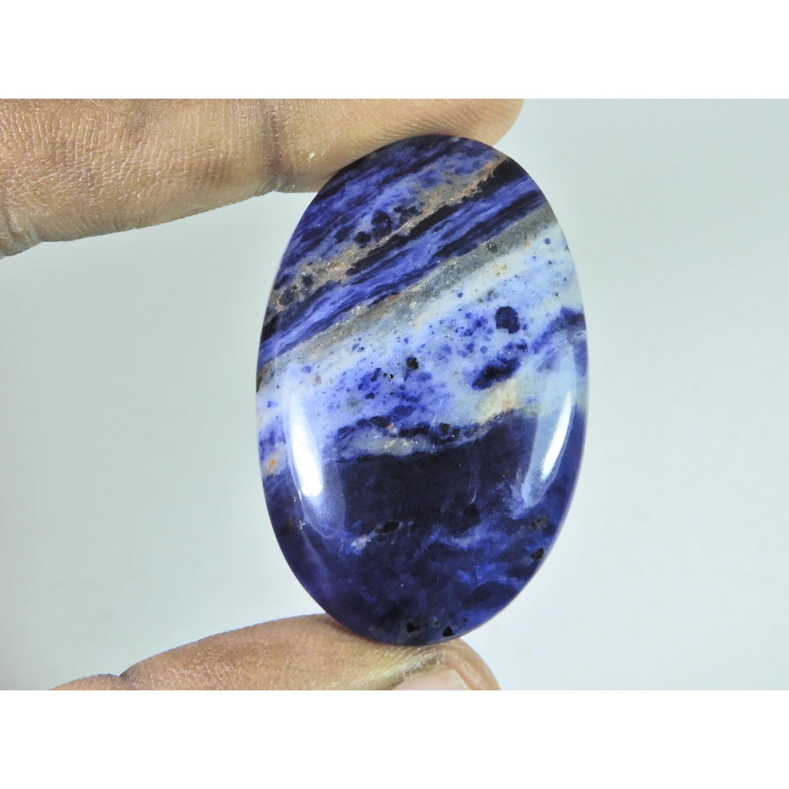 72Cts. Natural Blue Sodalite Oval Cabochon Loose Gemstone 29X44X07 MM B-249