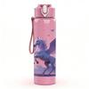 1PC Purple Pegasus Flying Fantasy Print 750ml Color Plastic Sports Water Bottle Leakproof Flip Straw Lid Suitable for Sports Office Home Use