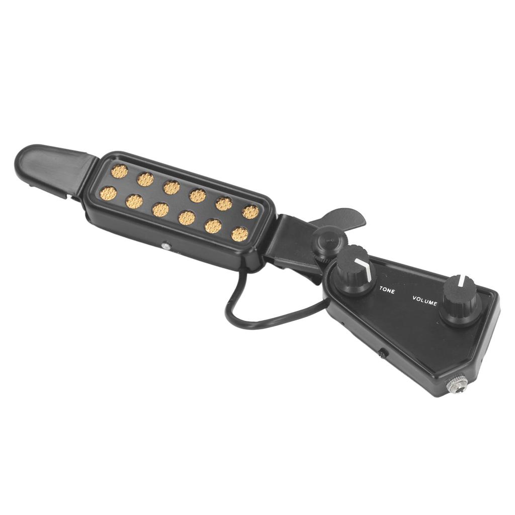 Acoustic Guitar Pickup Volume Adjustable Magnetic Guitar Pickup with 3 Meters Cable Black