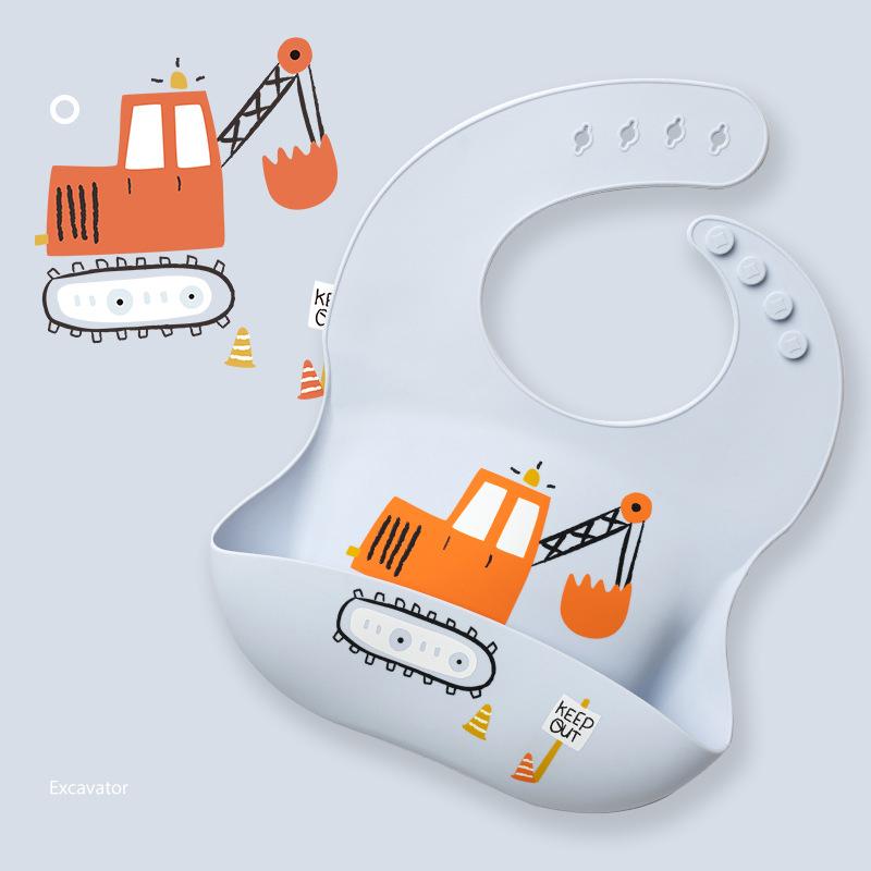 Waterproof Baby Bibs For Baby Kid Soft Silicone Feeding Bib Summer Baby Stuff Feeding Cartoon Print Girl Boy Bibs Burp Cloths