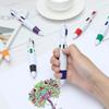 6 Pieces Retractable Shuttle Pens 4 Neon Color in One Ballpoint Pen with Buckle Clip on Top Multi-Color Carabiner Keychain for Office School Supplies