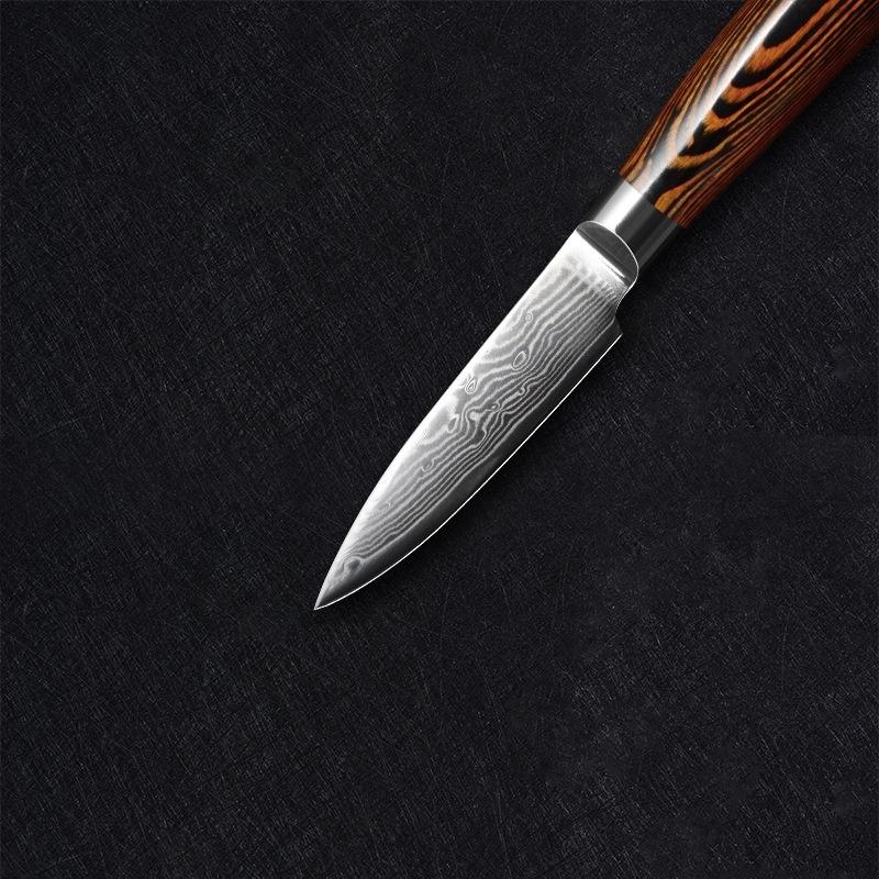 Cuțit Damasc VG10 de 3,5 inci Cuțit de gătit 67 de straturi Cuțit de fructe de bucătărie din oțel Damasc