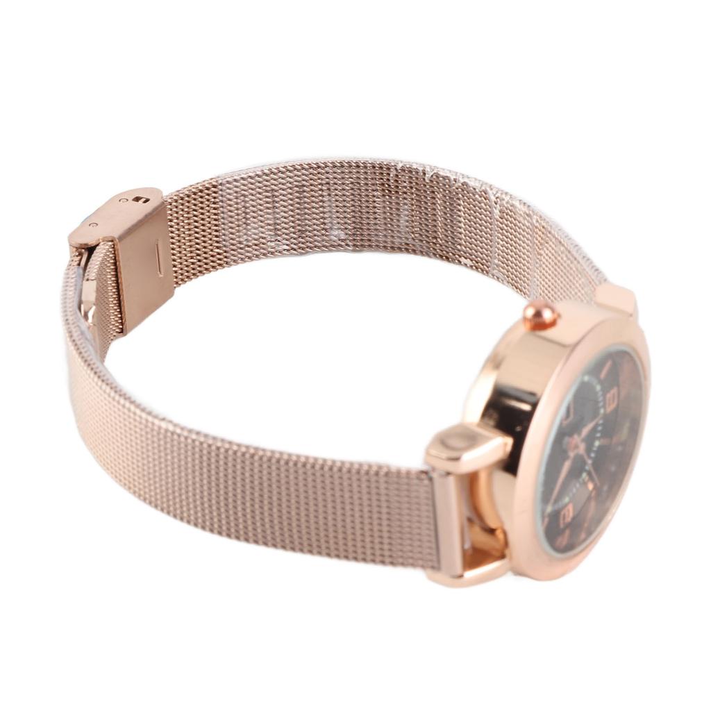 Women Quartz Watch Water Resistant Fashionable Elegant Rhinestone Day Date Watch for Office Work Dating