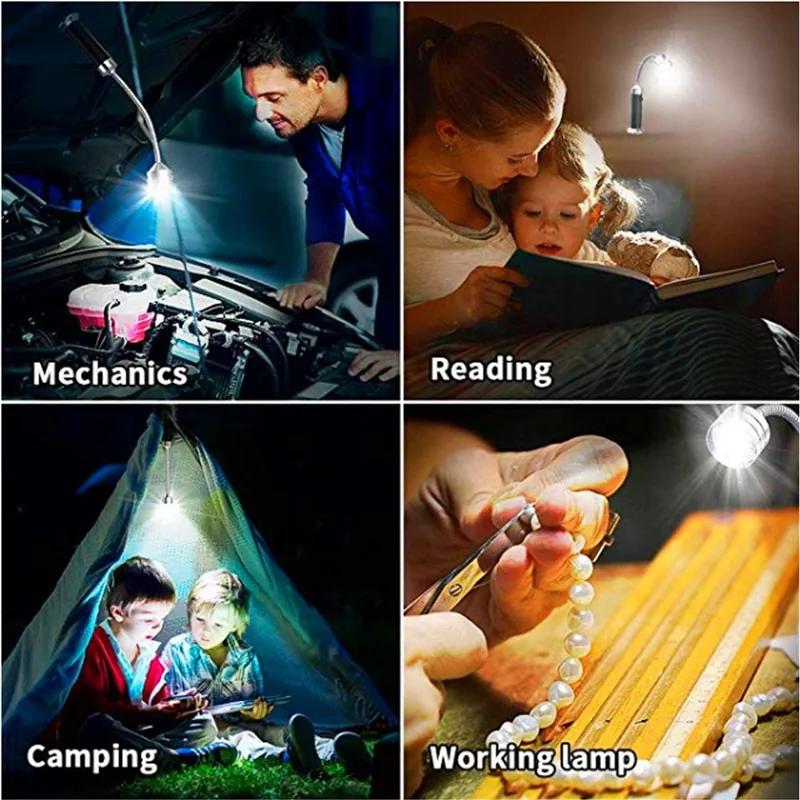 Přenosná magnetická LED grilovací světla s otočením o 360 stupňů pro venkovní grilování, 2 ks
