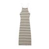 Women's summer new holiday style striped knitted suspender skirt rustic dress