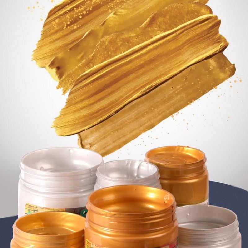 Peinture acrylique dorée et argentée 500 ml, peinture murale peinte à la main, peinture dédiée au bricolage, imperméable, ne se décolore pas, fournitures pour sérigraphie