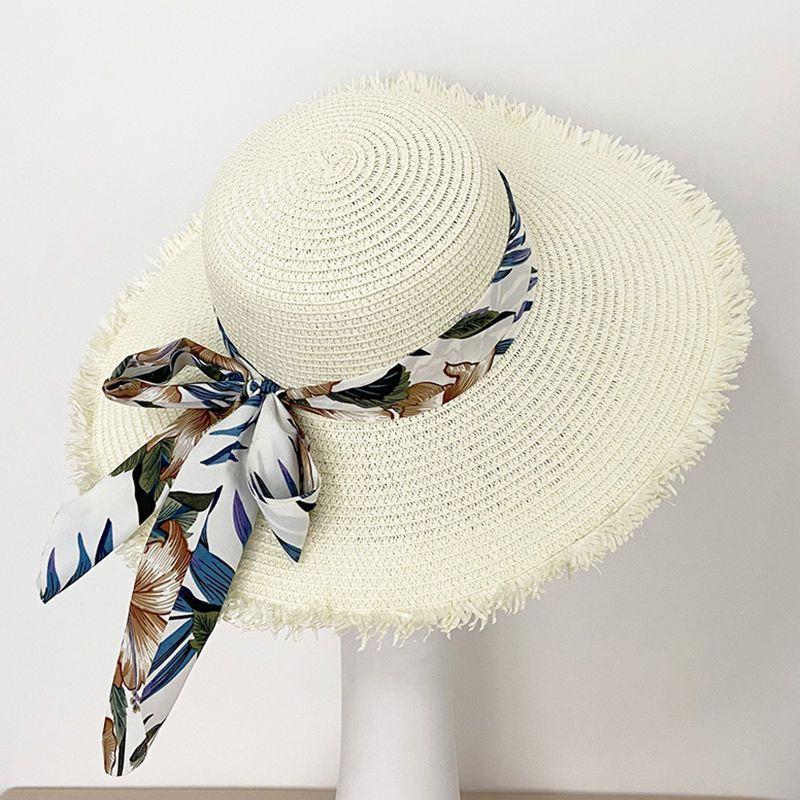Γυναικείο Ψάθινο Καπέλο Ηλίου με Φαρδύ Γείσο - Πτυσσόμενο Καπέλο Παραλίας & Διακοπών