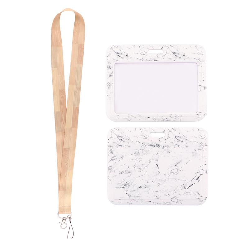 Marble Texture Phone Lanyard & Card Holder for Student/Work ID, Meal & Bus Access.