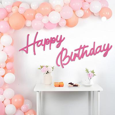 Doğum Günün Kutlu Olsun Ahşap İşareti Yeniden Kullanılabilir Doğum Günün Kutlu Olsun Harfleri Balon Kemeri Arka Plan Duvar Dekorasyonu Fotoğraf Sahnesi