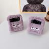 Plush Purple Phone Case with Funny Expression for Samsung Z Flip 3/4, Autumn/Winter Edition
