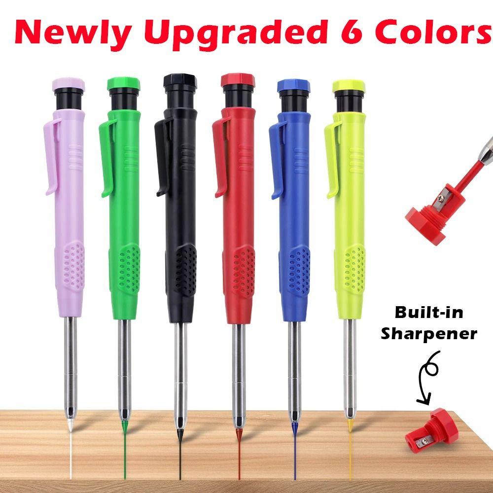 2.8mm Solid Carpenter Pencil Built-in Sharpener Mechanical Pencil  Woodworking Construction