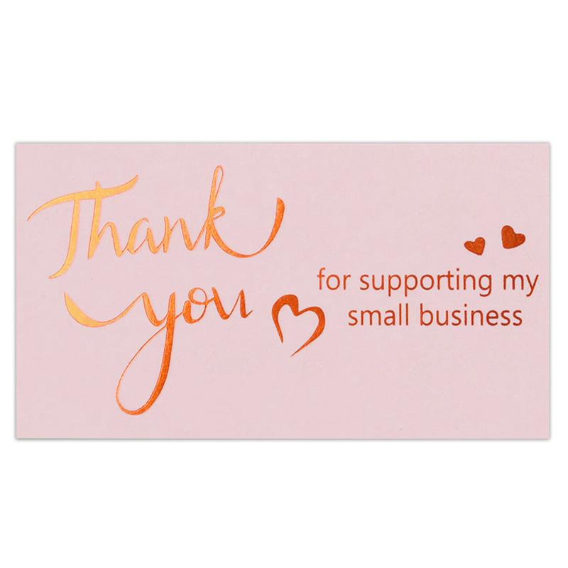 Pink 'Thank You' Cards - 50 Sheets/Pack for Gift Boxes, Decorations, and Postcards