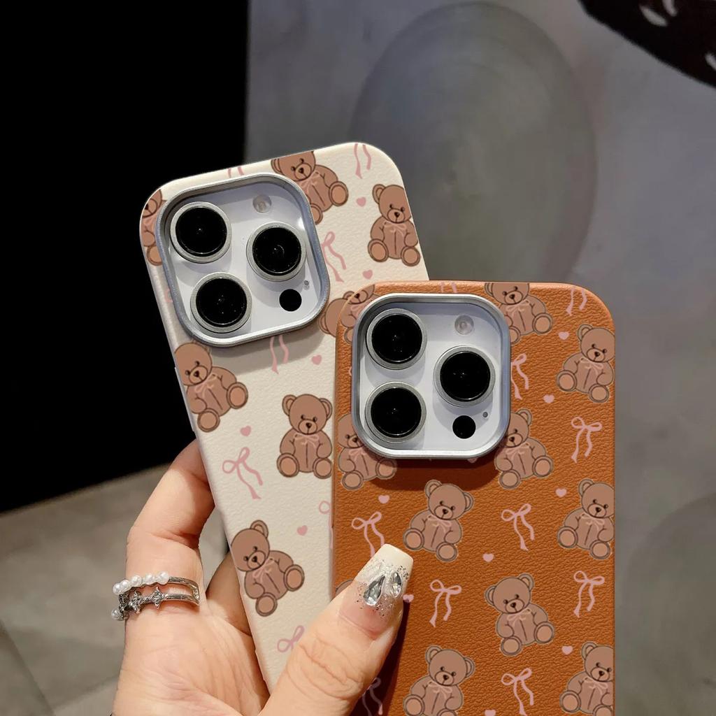 Cute Sweet Heart-Shaped Bow Bear Design Case For Samsung Galaxy A16 A26 A36 A56 A55 A54 A53 S25 Ultra S24 FE S23 S22 Plus Cover